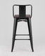 Миниатюра изображения товара Стул барный Stool Group Tolix Wood со спинкой / YD-H675E-W LG-01 (черный глянцевый/темное дерево)