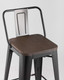 Миниатюра изображения товара Стул барный Stool Group Tolix Wood со спинкой / YD-H675E-W LG-01 (черный глянцевый/темное дерево)