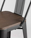 Миниатюра изображения товара Стул барный Stool Group Tolix Wood со спинкой / YD-H675E-W LG-01 (черный глянцевый/темное дерево)
