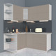 Миниатюра изображения товара Кухонный гарнитур Интерлиния Мила Матте 1.5x1.7 А левая (луна/луна/травертин серый)