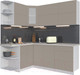 Миниатюра изображения товара Кухонный гарнитур Интерлиния Мила Матте 1.5x2.0 А левая (луна/луна/травертин серый)