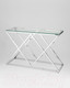 Миниатюра изображения товара Консольный столик Stool Group Инсигния 120x40 / ECST-026 (прозрачное стекло/сталь серебристый)