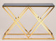 Миниатюра изображения товара Консольный столик Stool Group Инсигния 115x30 / ECST-026-TG-SK (стекло Smoke/сталь золото)