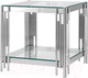 Миниатюра изображения товара Журнальный столик Stool Group Гэтсби 55x55 / EET-027 (прозрачное стекло/сталь серебристый)