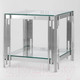 Миниатюра изображения товара Журнальный столик Stool Group Гэтсби 55x55 / EET-027 (прозрачное стекло/сталь серебристый)