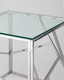 Миниатюра изображения товара Журнальный столик Stool Group Арт Деко 55x55 / EET-015 (прозрачное стекло/сталь серебристый)