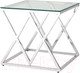 Миниатюра изображения товара Журнальный столик Stool Group Инсигния 55x55 / EET-026 (прозрачное стекло/сталь серебристый)