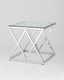 Миниатюра изображения товара Журнальный столик Stool Group Инсигния 55x55 / EET-026 (прозрачное стекло/сталь серебристый)