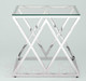 Миниатюра изображения товара Журнальный столик Stool Group Инсигния 55x55 / EET-026 (прозрачное стекло/сталь серебристый)