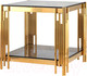 Миниатюра изображения товара Журнальный столик Stool Group Гэтсби 55x55 / EET-027-TG-1 (стекло Smoke/сталь золото)