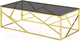 Миниатюра изображения товара Журнальный столик Stool Group Арт Деко 120x60 / ECT-015-TG-SK (стекло Smoke/сталь золото)