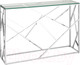Миниатюра изображения товара Консольный столик Stool Group Арт Деко 115x30 / ECST-015 (прозрачное стекло/сталь серебристый)
