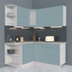 Миниатюра изображения товара Кухонный гарнитур Интерлиния Мила Матте 1.5x1.7 А левая (океан/океан/травертин серый)