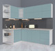 Миниатюра изображения товара Кухонный гарнитур Интерлиния Мила Матте 1.5x2.3 А левая (океан/океан/травертин серый)