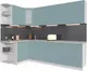 Миниатюра изображения товара Кухонный гарнитур Interline Мила Матте 1.5x2.6 А левая (океан/океан/травертин серый)