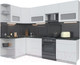 Миниатюра изображения товара Кухонный гарнитур Интерлиния Мила Матте 1.5x2.7 Б левая (белый/белый/кастилло темный)