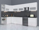Миниатюра изображения товара Кухонный гарнитур Интерлиния Мила Матте 1.5x3.4 Б левая (белый/белый/кастилло темный)