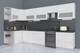 Миниатюра изображения товара Кухонный гарнитур Интерлиния Мила Матте 1.5x3.6 Б левая (белый/белый/кастилло темный)