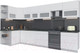 Миниатюра изображения товара Кухонный гарнитур Интерлиния Мила Матте 1.5x3.7 Б левая (белый/белый/кастилло темный)