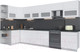 Миниатюра изображения товара Кухонный гарнитур Интерлиния Мила Матте 1.5x3.8 Б левая (белый/белый/кастилло темный)