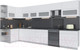 Миниатюра изображения товара Кухонный гарнитур Интерлиния Мила Матте 1.5x4.0 Б левая (белый/белый/кастилло темный)