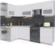 Миниатюра изображения товара Кухонный гарнитур Интерлиния Мила Матте 1.5x2.6 Б левая (белый/белый/опал светлый)