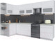 Миниатюра изображения товара Кухонный гарнитур Интерлиния Мила Матте 1.5x3.1 Б левая (белый/белый/опал светлый)
