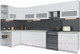 Миниатюра изображения товара Кухонный гарнитур Интерлиния Мила Матте 1.5x3.6 Б левая (белый/белый/опал светлый)