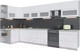 Миниатюра изображения товара Кухонный гарнитур Интерлиния Мила Матте 1.5x3.9 Б левая (белый/белый/опал светлый)
