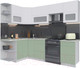Миниатюра изображения товара Кухонный гарнитур Интерлиния Мила Матте 1.5x2.5 Б левая (белый/мята/опал светлый)