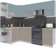 Миниатюра изображения товара Кухонный гарнитур Интерлиния Мила Матте 1.5x2.5 Б левая (океан/луна/травертин серый)