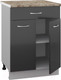 Миниатюра изображения товара Шкаф-стол кухонный Кортекс-мебель Корнелия Лира НШ60р1ш (черный/мадрид)