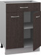 Миниатюра изображения товара Шкаф-стол кухонный Кортекс-мебель Корнелия Лира НШ60р1ш без столешницы (венге)
