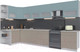 Миниатюра изображения товара Кухонный гарнитур Интерлиния Мила Матте 1.5x3.8 Б левая (океан/луна/травертин серый)