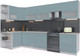 Миниатюра изображения товара Кухонный гарнитур Интерлиния Мила Матте 1.5x3.4 Б левая (океан/океан/травертин серый)