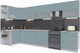 Миниатюра изображения товара Кухонный гарнитур Интерлиния Мила Матте 1.5x3.7 Б левая (океан/океан/травертин серый)