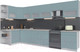 Миниатюра изображения товара Кухонный гарнитур Интерлиния Мила Матте 1.5x3.8 Б левая (океан/океан/травертин серый)