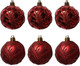 Миниатюра изображения товара Набор шаров новогодних Волшебная страна Завитки / 007485 (6шт, красный)