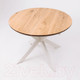 Миниатюра изображения товара Обеденный стол ОКА Раунд 100-140x75 (дуб натуральный/белый)