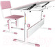 Миниатюра изображения товара Парта Polini Kids City D2 140x55 (белый/розовый)