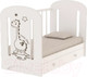 Миниатюра изображения товара Детская кроватка VDK Dino с маятником и ящиком (белый)