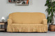 Миниатюра изображения товара Чехол на 3-х местный диван Софатэкс Люкс ПО-1 с оборкой / 00857 (песок)