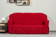 Миниатюра изображения товара Чехол на 3-х местный диван Софатэкс Люкс ПО-1 с оборкой / 00852 (бордовый)