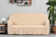 Миниатюра изображения товара Чехол на 3-х местный диван Софатэкс Стандарт ПО-1 с оборкой (ваниль)