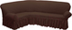 Миниатюра изображения товара Чехол на угловой диван Софатэкс Люкс ПО-2 с оборкой / 00861 (шоколад)