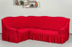 Миниатюра изображения товара Чехол на угловой диван Софатэкс Люкс ПО-2 с оборкой / 00860 (бордовый)