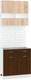 Миниатюра изображения товара Комплект кухонных модулей Кортекс-мебель Корнелия Экстра 80р1ш без столешницы (дуб сонома/венге)