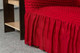 Миниатюра изображения товара Чехол на 2-х местный диван Софатэкс Стандарт ПО-4 с оборкой / 00980 (бордовый)
