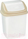 Миниатюра изображения товара Мусорное ведро Эльфпласт Ромашка с перекидным верхом ЕР108 (5л, слоновая кость/бежевый)