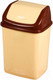 Миниатюра изображения товара Мусорное ведро Эльфпласт Ромашка с перекидным верхом ЕР108 (5л, бежевый/коричневый)